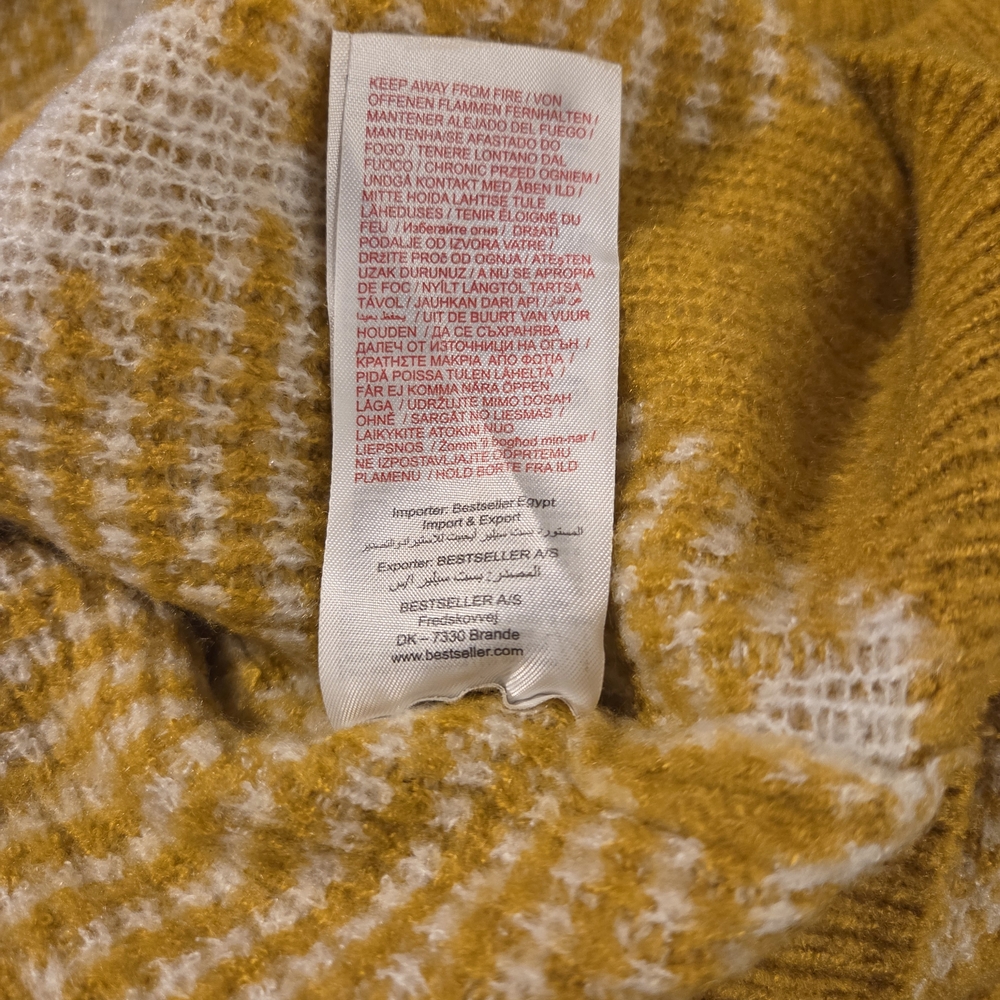 Jacqueline de Yong Mustard Yellow and Cream Sweater - Picture 11 of 11